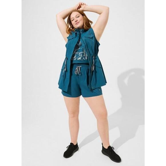 Torrid Happy Camper Vest, Leigon Blue, Size 3X - Picture 2 of 12